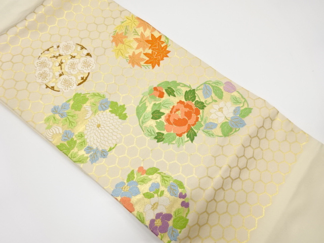 花丸模様織り出し名古屋帯